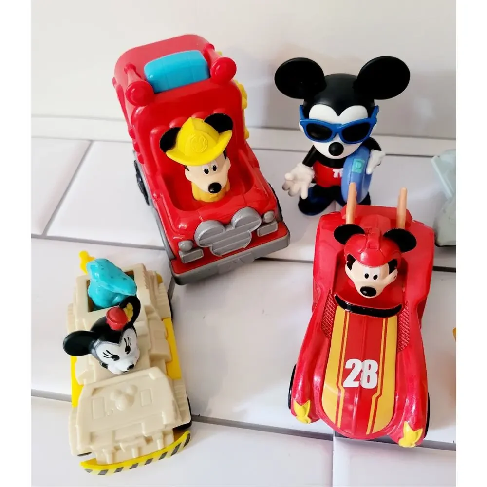 Mickey Mouse Vehicle and Toy Figure lot Set of 6